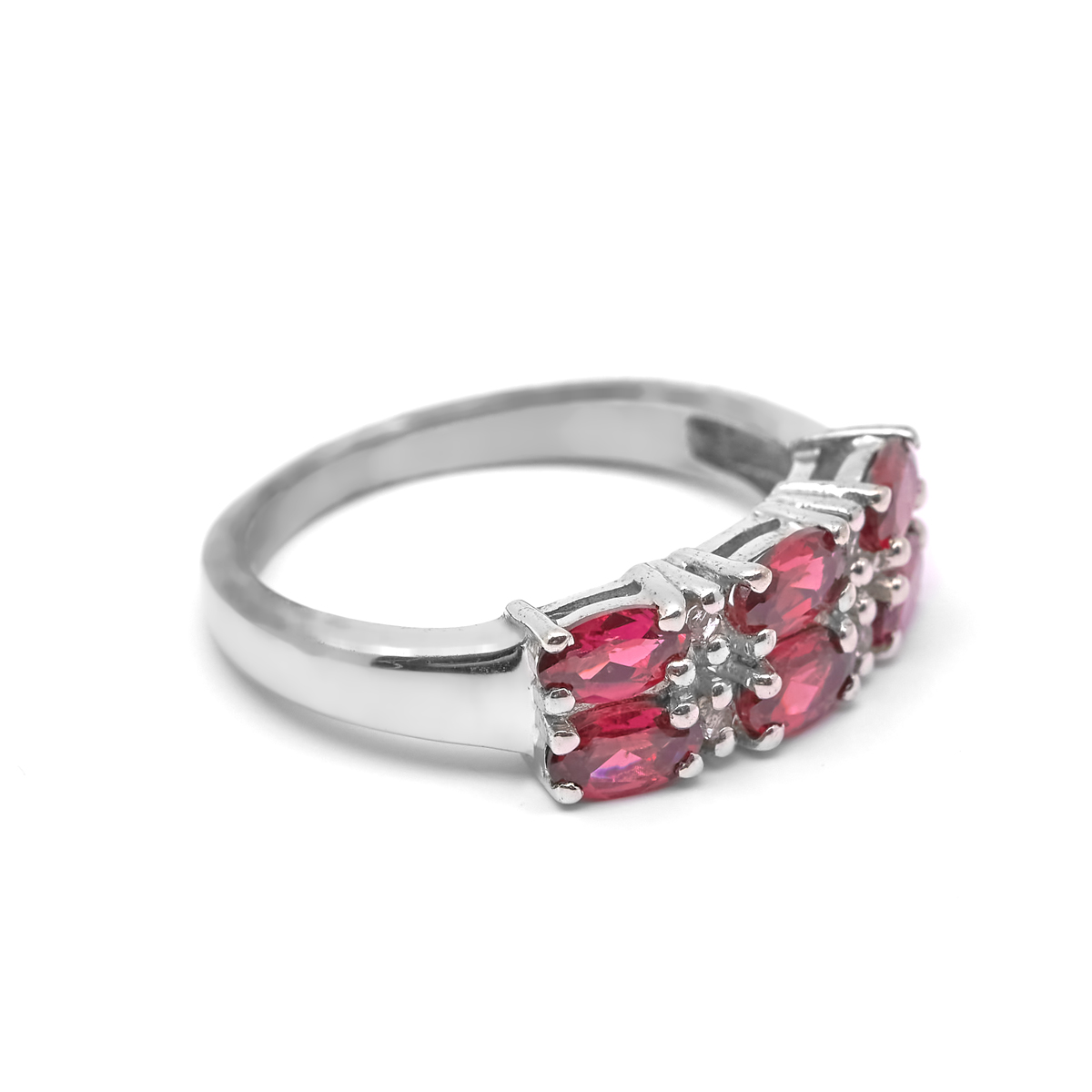 Bague rhodolite, topaze argent Cerise